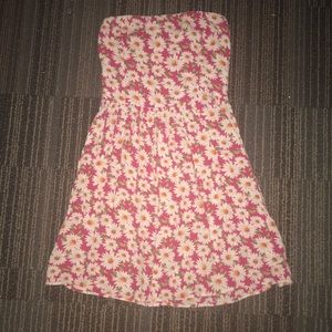 Floral Print Strapless Dress